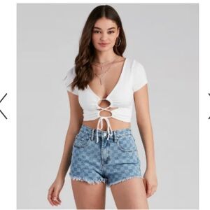 Windsor Tops | Casual Slay Knit Cropped Stretch Cut Out Top